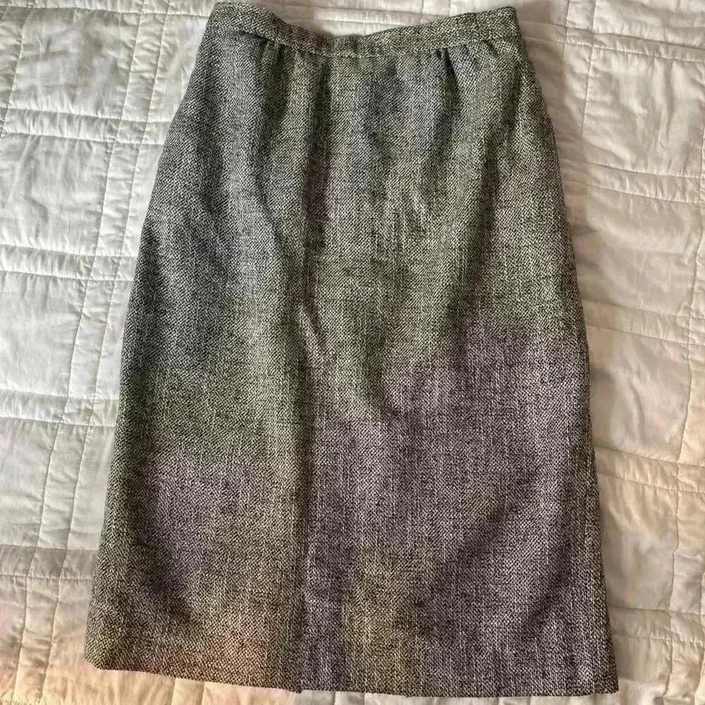 Vintage elite international midi pencil skirt sz 10‎ tweed pockets preppy office